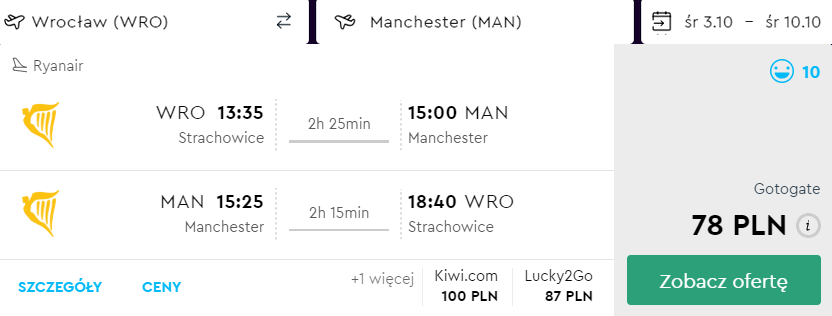 rezerwacja lotów z wrocławia do manchesteru