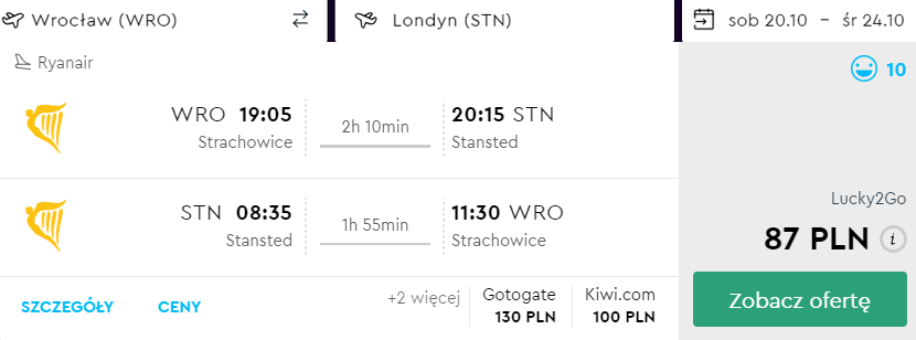 rezerwacja lotów z wrocławia do londynu