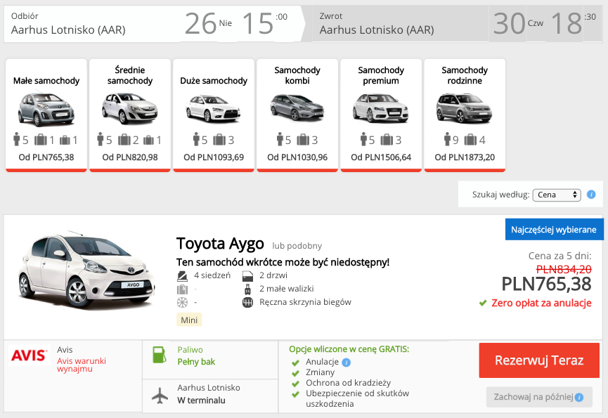 zarezerwuj auto w aarhus