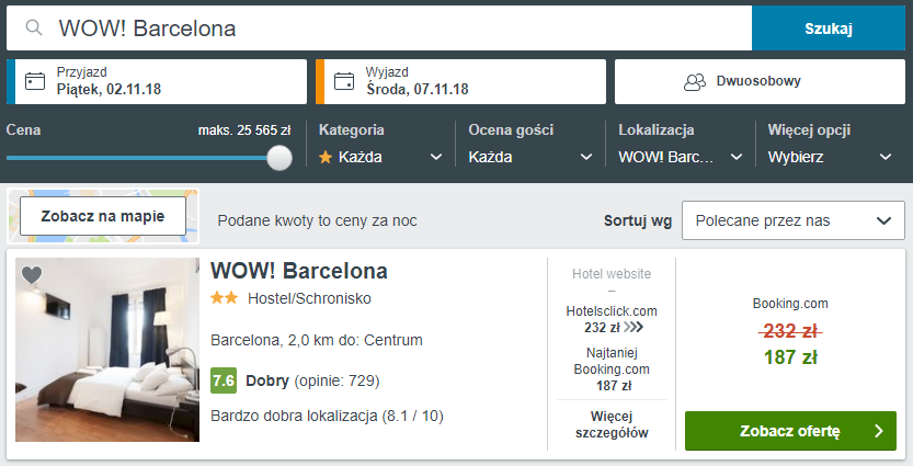 Rezerwacja obiektu w Barcelonie