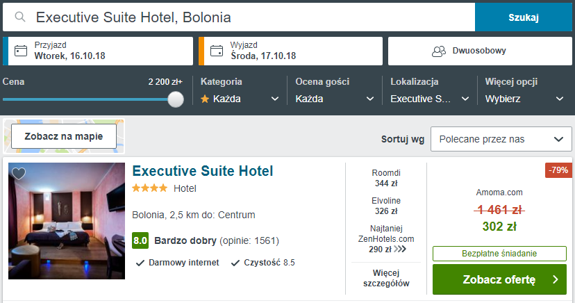 Rezerwacja obiektu w Bolonii