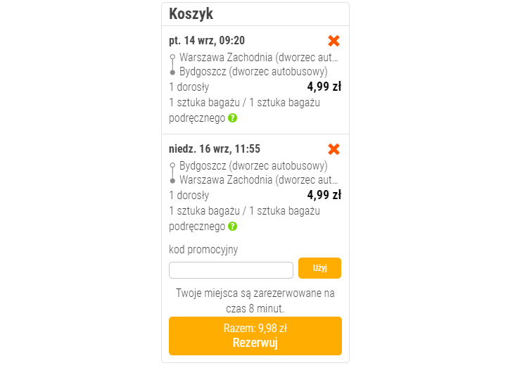 Flixbus rezerwacja