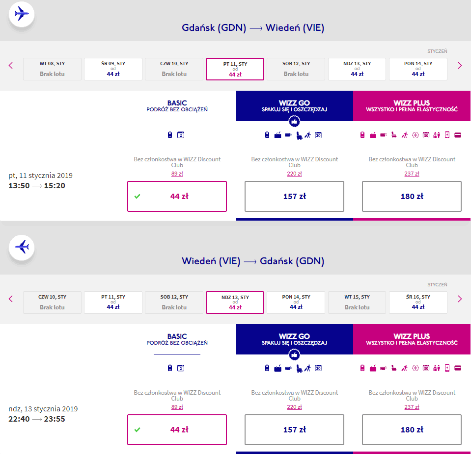 rezerwacja lotów do wiednia