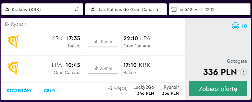 loty na gran canarię
