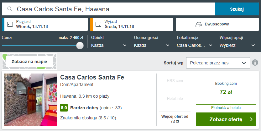 Hawana nocleg