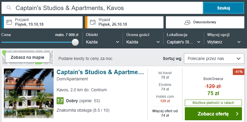 Korfu noclegi