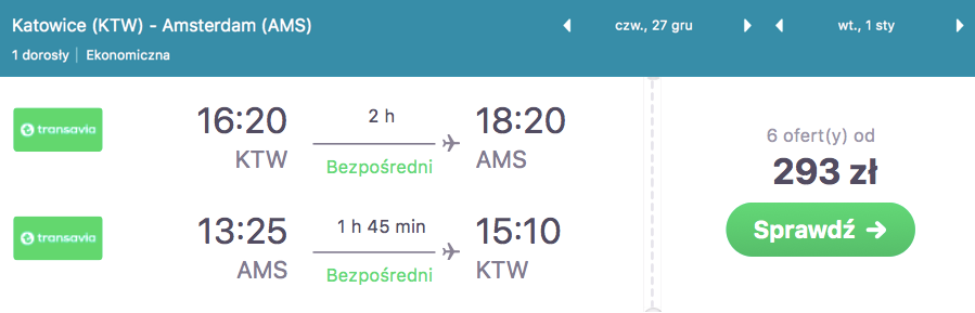 zarezerwuj loty do amsterdamu