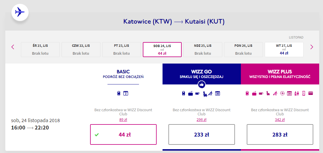 kutaisi loty