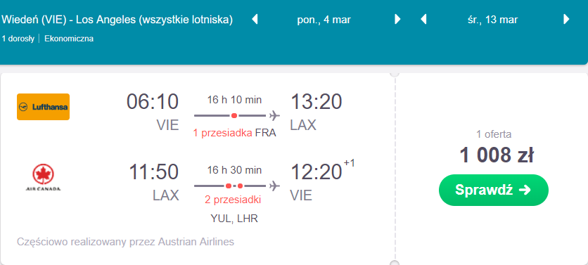 los angeles tanie loty