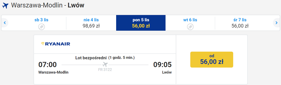lwów z warszawy tanio