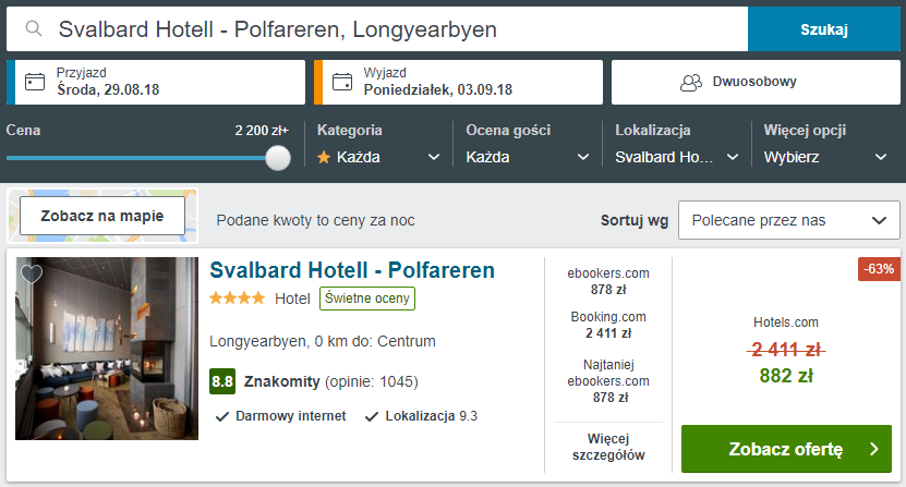 Rezerwacja obiektu na Spitsbergenie