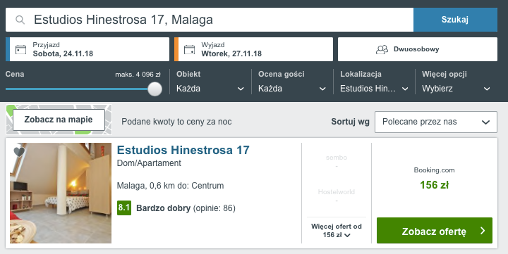 nocleg malaga