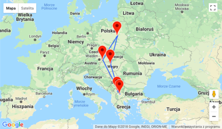 mapa podrozy