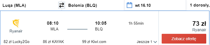 Rezerwacja przelotów do Bolonii