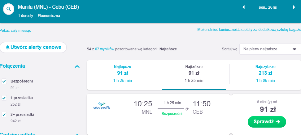 Rezerwacja przelotów do Cebu