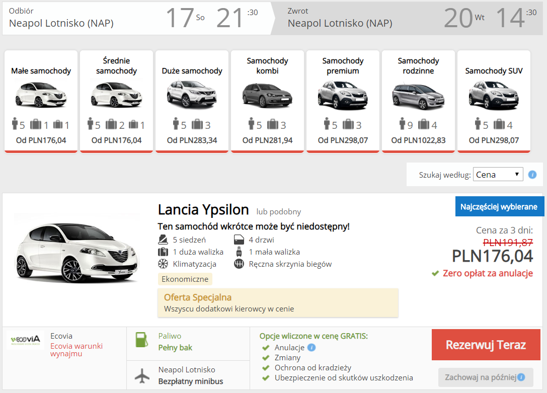 auto w neapolu