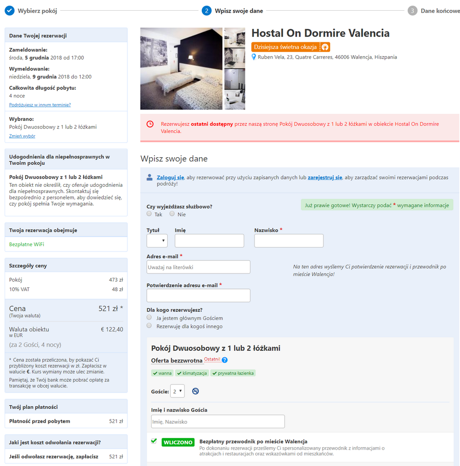 noclegi w walencji