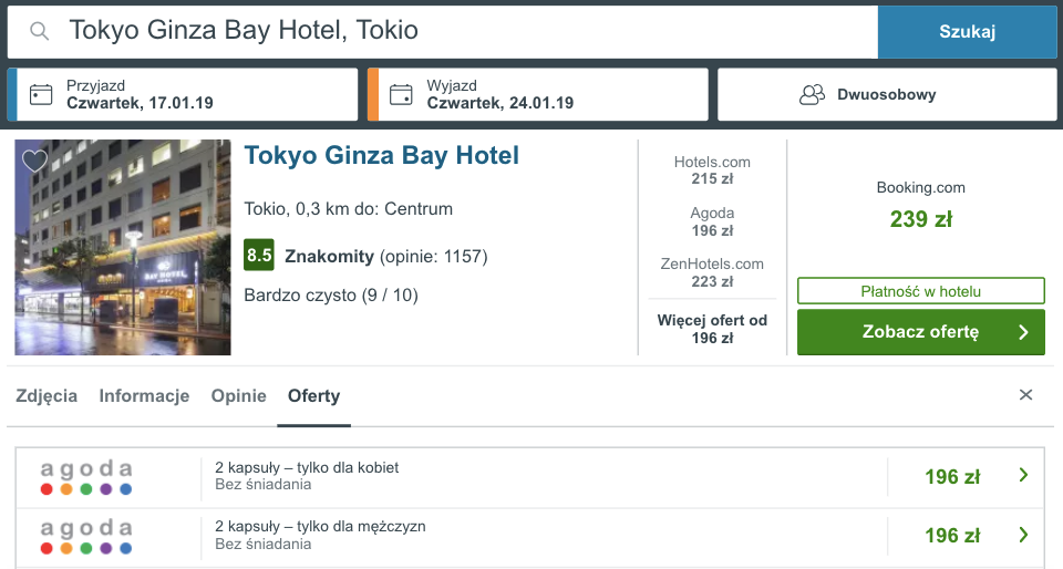 zarezerwuj hotel w tokio