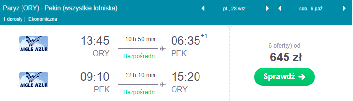 pekin loty