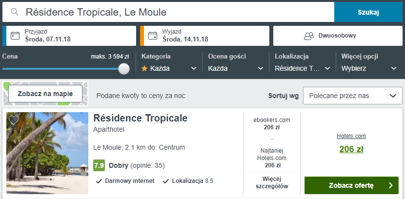 Rezerwacja obiektu na Gwadelupie
