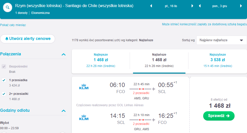 Rezerwacja przelotów do Santiago