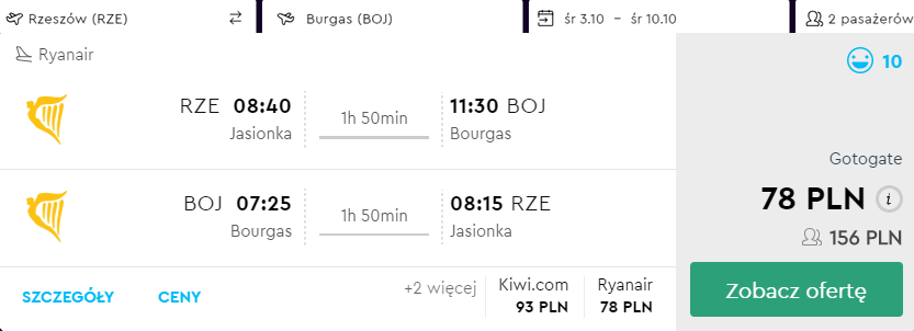 rezerwacja lotów z rzeszowa do burgas