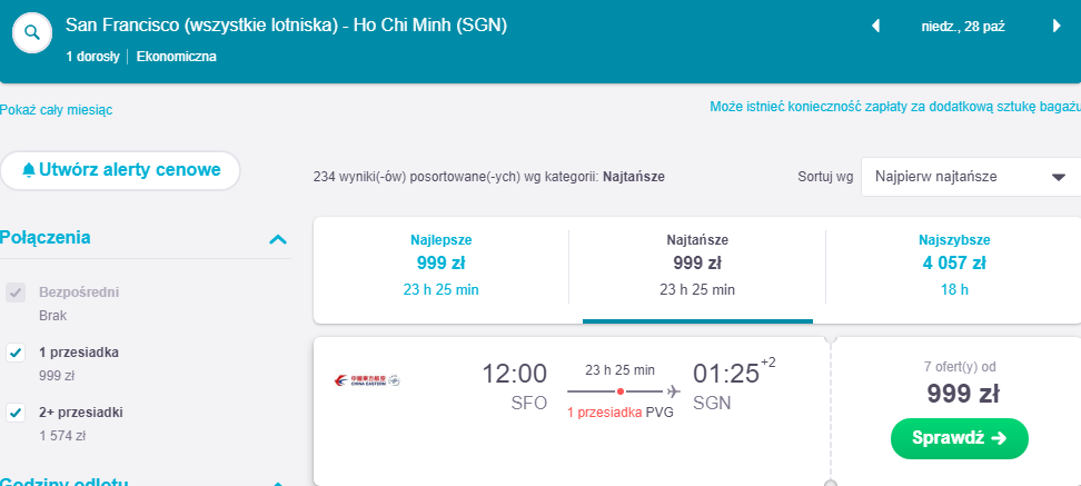 Rezerwacja przelotów do Ho Chi Minh
