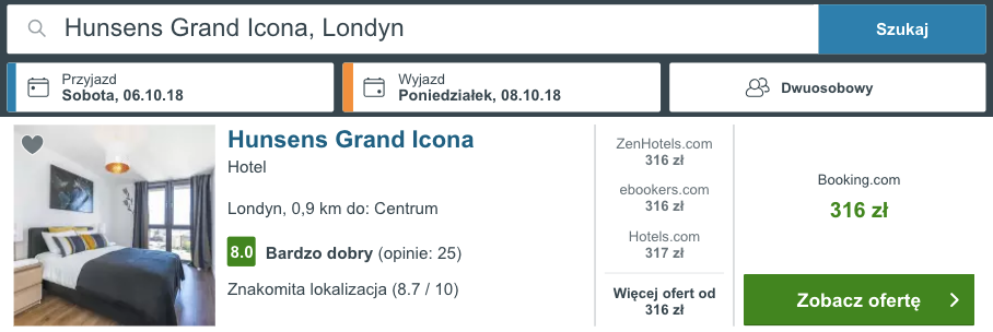 zarezerwuj hotel w londynie