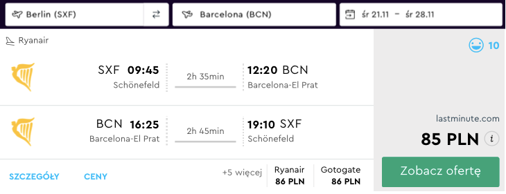 zarezerwuj loty do barcelony