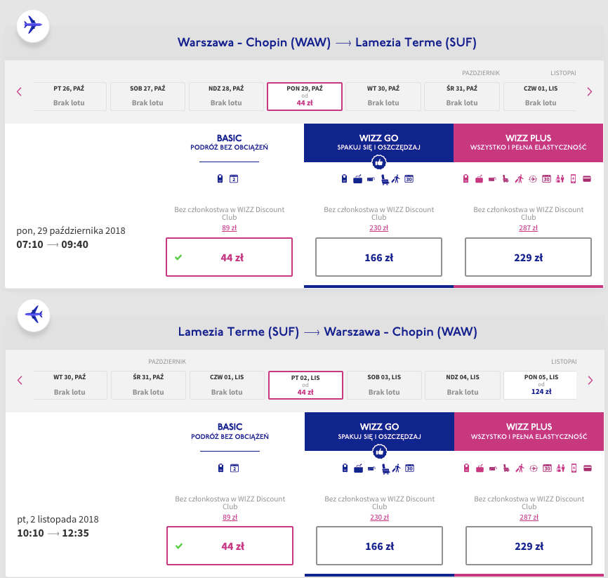 zarezerwuj loty do lamezii