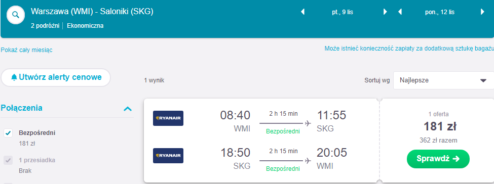 Rezerwacja przelotów do Salonik