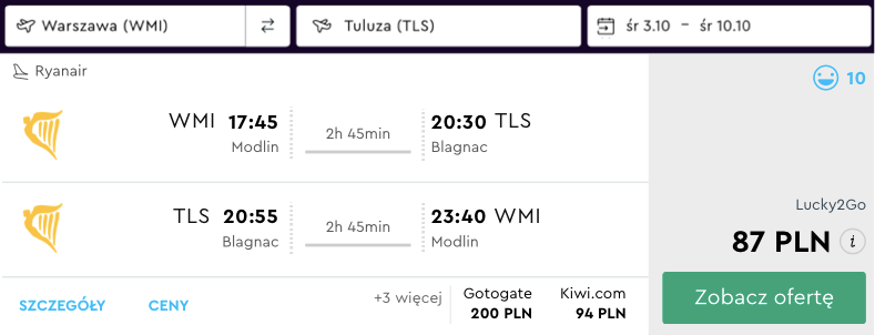 zarezerwuj loty do tuluzy