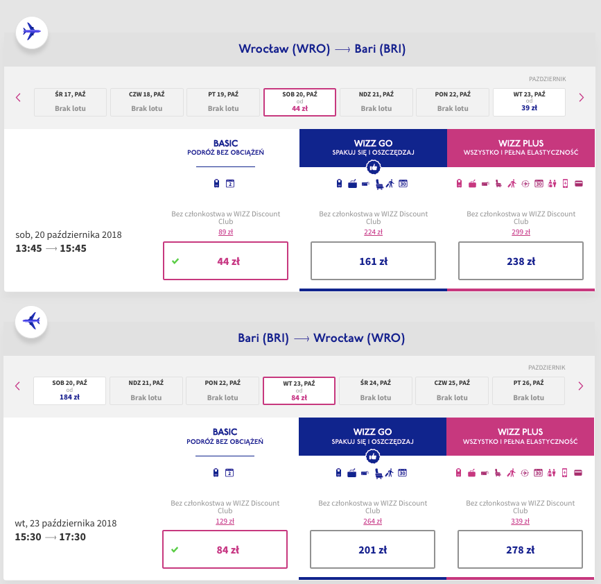 zarezerwuj loty do bari