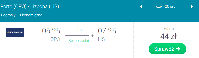 rezerwacja lotów do lizbony
