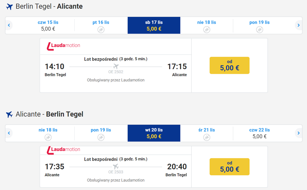 alicante tanie loty