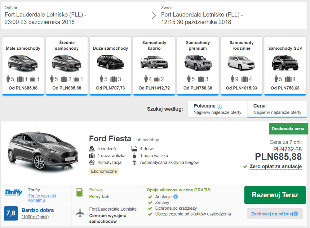 samochód na florydzie
