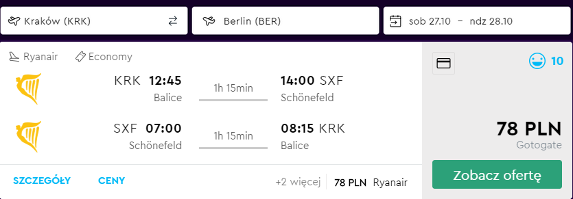 loty do berlina
