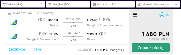 Bangkok loty