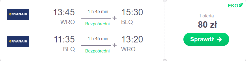 bolonia z wrocławia loty