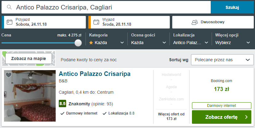 Rezerwacja obiektu na Sardynii