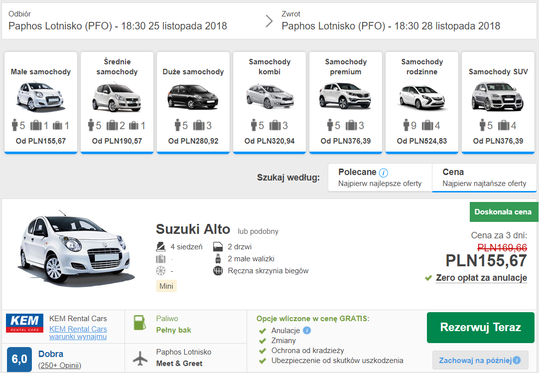 auto cypr wypożyczenie