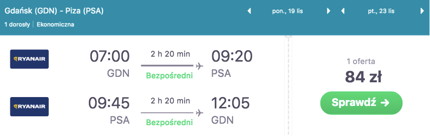 zarzerwuj loty do pizy