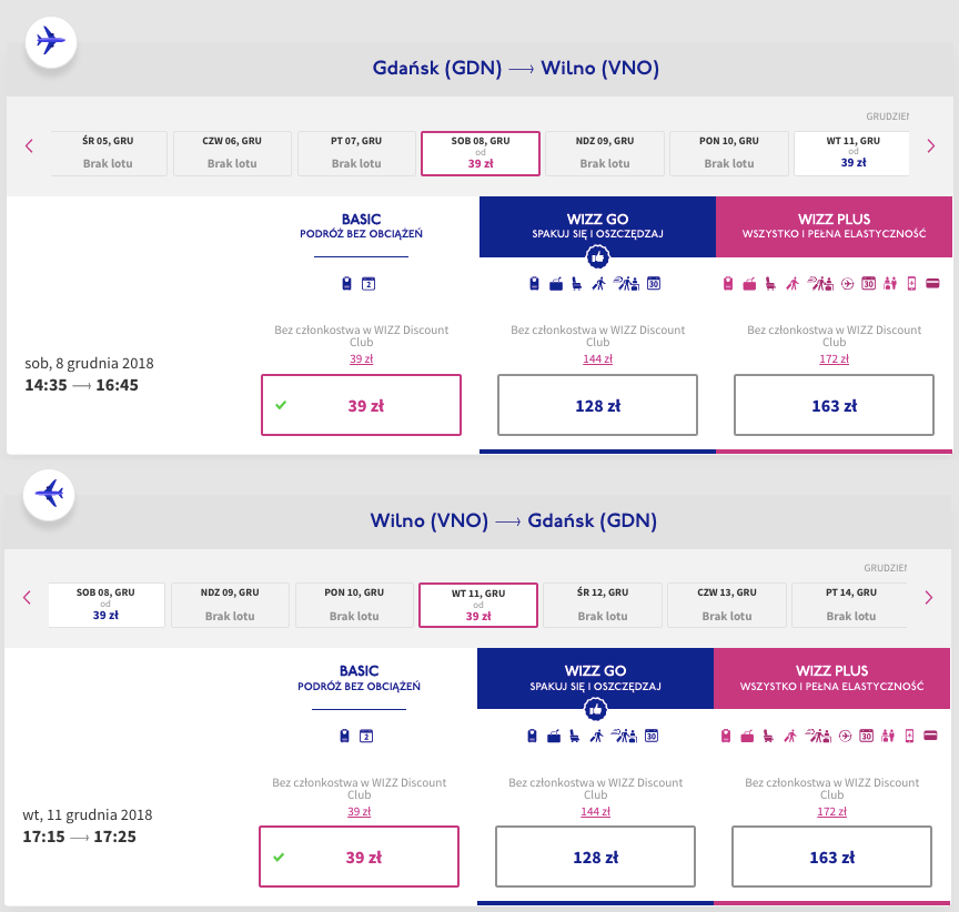 zarezerwuj loty do wilna