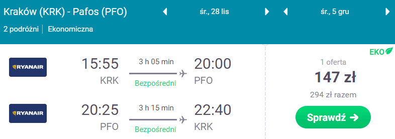 rezerwacja lotów do pafos