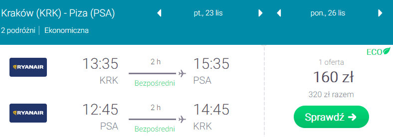 rezerwacja lotów do pizy