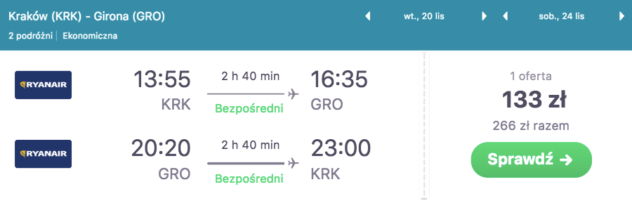 zarzerwuj loty do girony