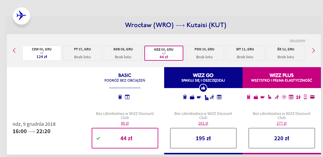 Kutaisi loty