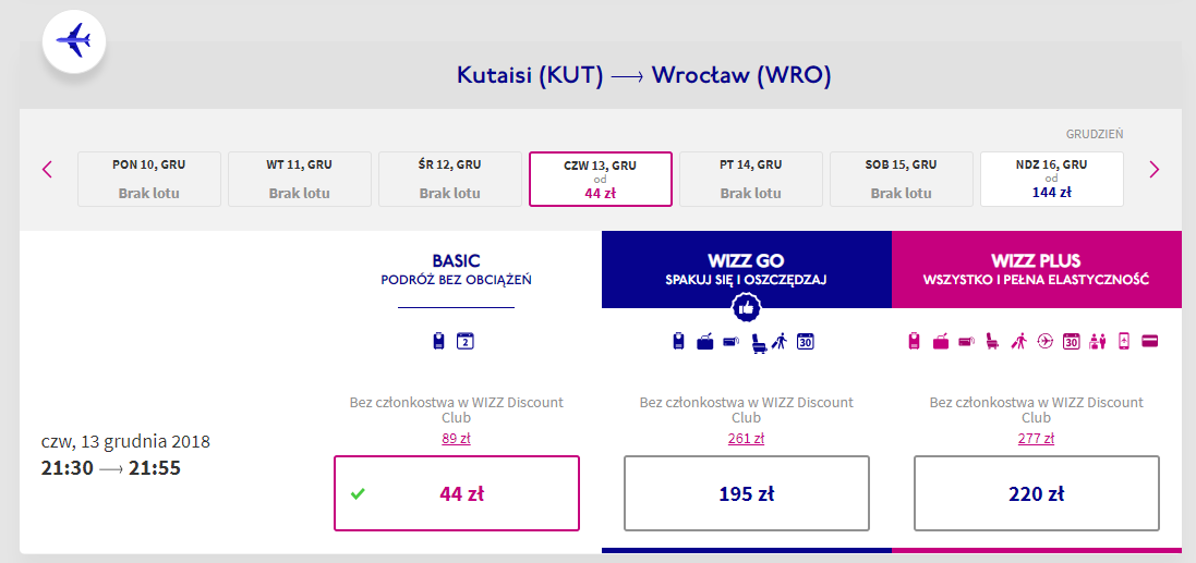 Kutaisi loty