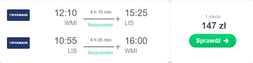 lizbona z warszawy