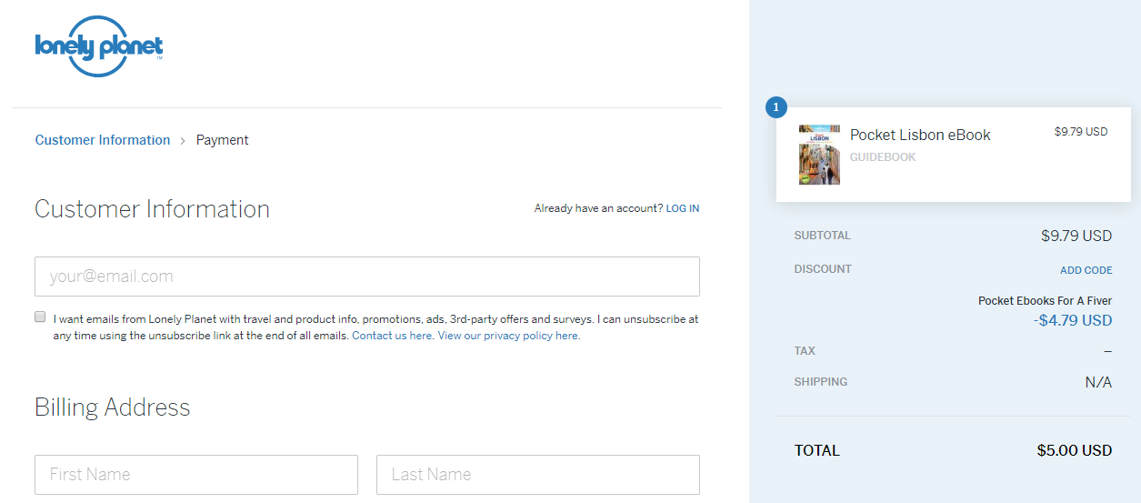 Lonely Planet zamówienie